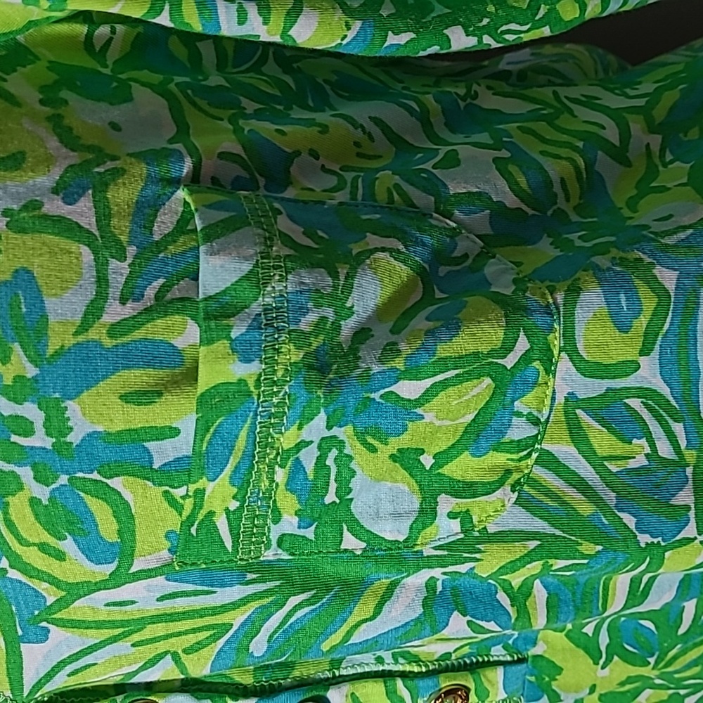 LG Lilly Pulitzer Dress Pima Cotton Parrot Palmetto Green - Picture 4 of 12